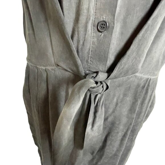 Soft Surroundings Camilla Front Tie Pockets Jumpsuit Grey Size Small Petite - Picture 4 of 10